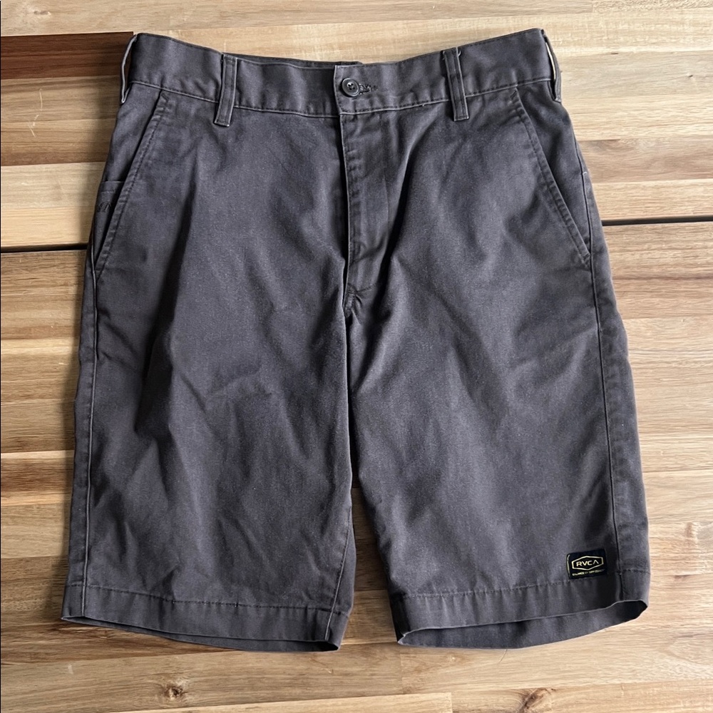 RVCA Men's Dark Charcoal Flat Front Shorts